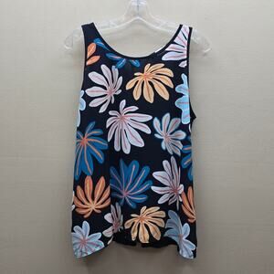 Loft Outlet Floral Sleeveless Blouse Tank Top Summer Multicolor Size Lg Petite